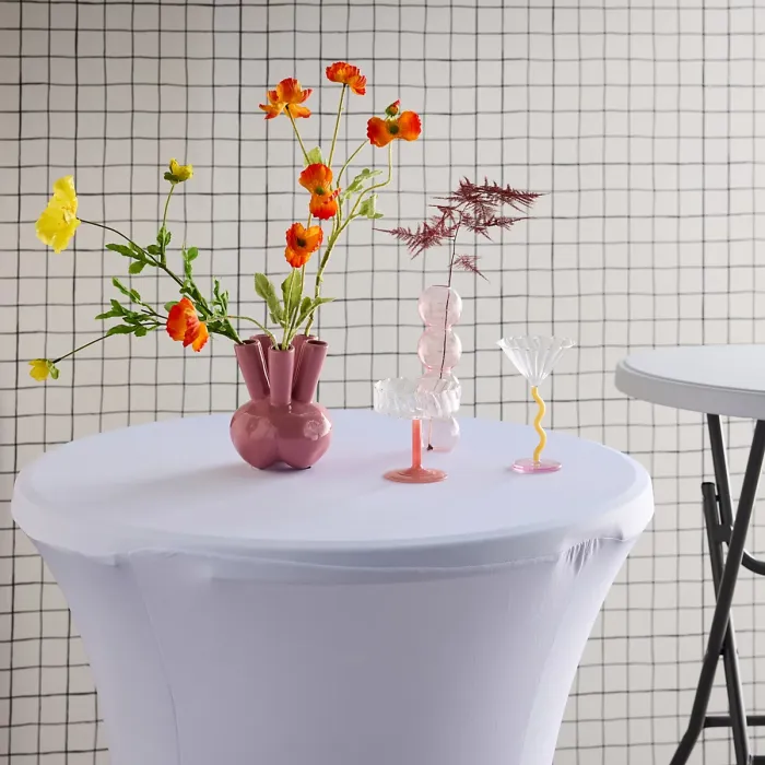 sweeek - Pair of foldable tables with protective covers Gala + Cover x2 White 81x81x110 cm