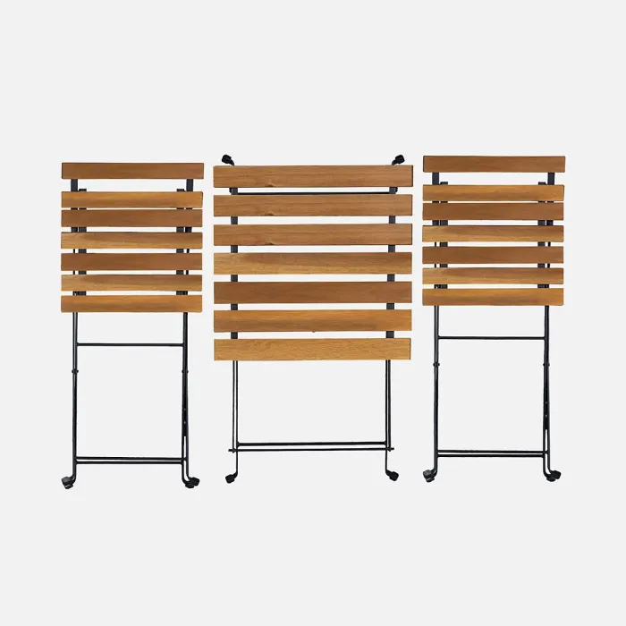 sweeek - 2-seater foldable bistro garden table with chairs Malaga Black 54x55x71 cm