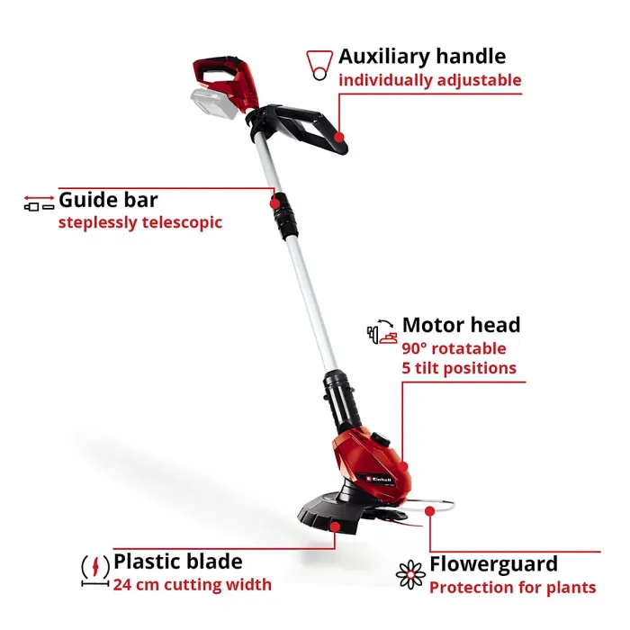 Einhell 24cm Cordless Strimmer 18V Grass Trimmer With 20x Spare Blades Power X-Change GE-CT 18 Li Solo - Body Only