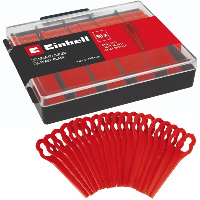 Einhell Grass Strimmer Trimmer Blade Set Plastic Blades x50 + Case GE-CT 18 Li
