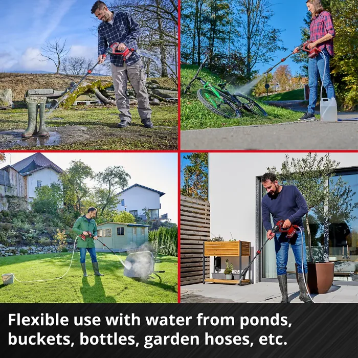 Einhell Cordless Pressure Washer 24 Bar 18V HYPRESSO 18/24 Li With Snow Foam Lance + Accessory Kit PXC Power X-Change - Body Only