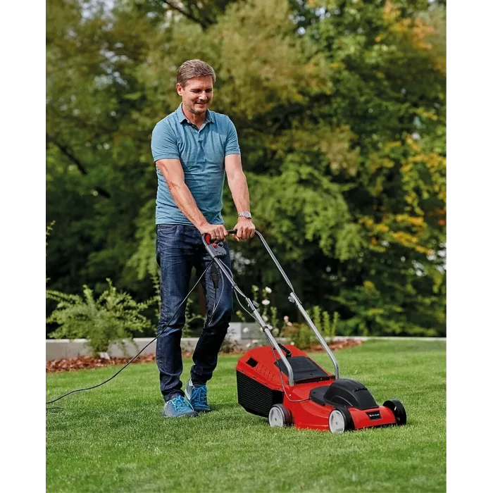 Einhell 32cm Rotary Lawn Mower 1200W Electric Lawnmower 30L Grass Box GC-EM 1232 20-60mm 10m Corded