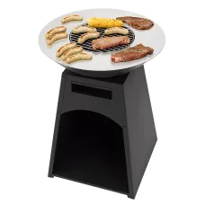 Waco Log Fireplace with Steel Plancha Ring and Log Store