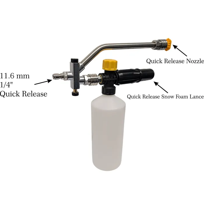 Dual Connector Lance C/W Snow Foam Lance & 4 Nozzles 11.6 mm 1/4" Quick Release