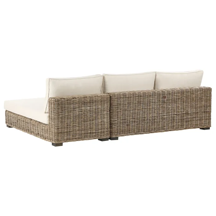 Garden Lounge Set with Table 4 Seater VARALLO Left Hand Modular Rattan Grey