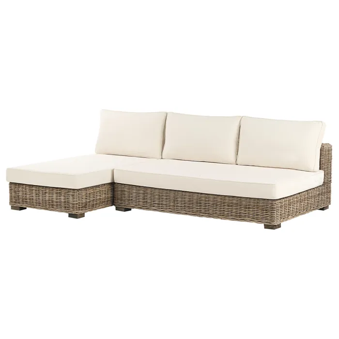 Garden Lounge Set with Table 4 Seater VARALLO Right Hand Modular Rattan Grey