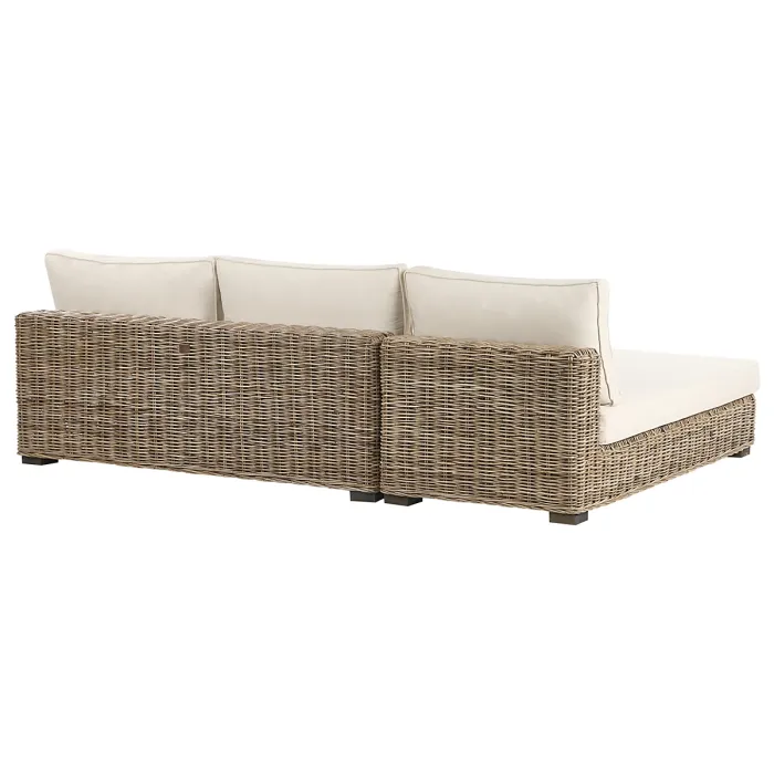 Garden Lounge Set with Table 4 Seater VARALLO Right Hand Modular Rattan Grey