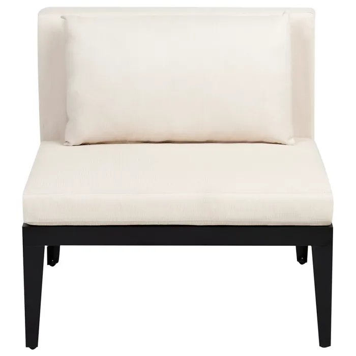 Garden Lounge Set with Table and Ottoman 4 Seater BRACCIANO Right Hand Certified Acacia Wood Light Beige