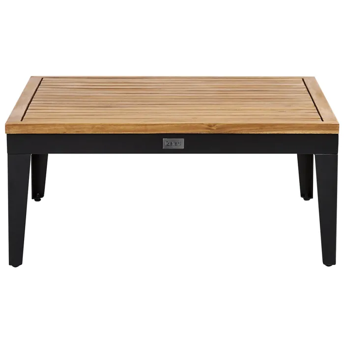 Garden Lounge Set with Table and Ottoman 3 Seater BRACCIANO Left Hand Certified Acacia Wood Light Beige