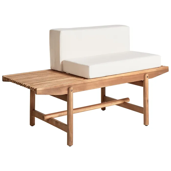 Garden Lounge Set with Table 3 Seater GIAVENO Acacia Wood Off-White
