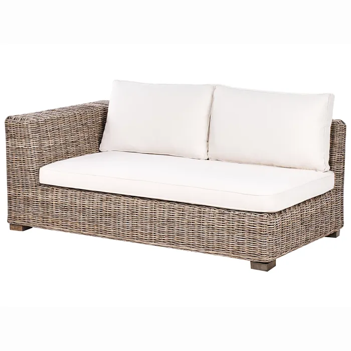 Garden Corner Sofa with Ottoman 5 Seater RINELLA Rattan Grey