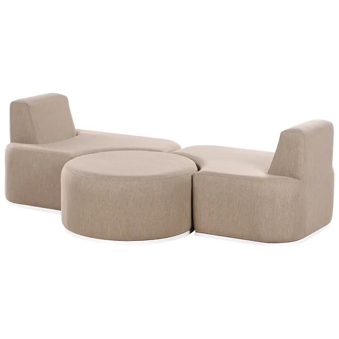 Garden Lounge Set with Table 2 Seater FABRO Fabric Beige