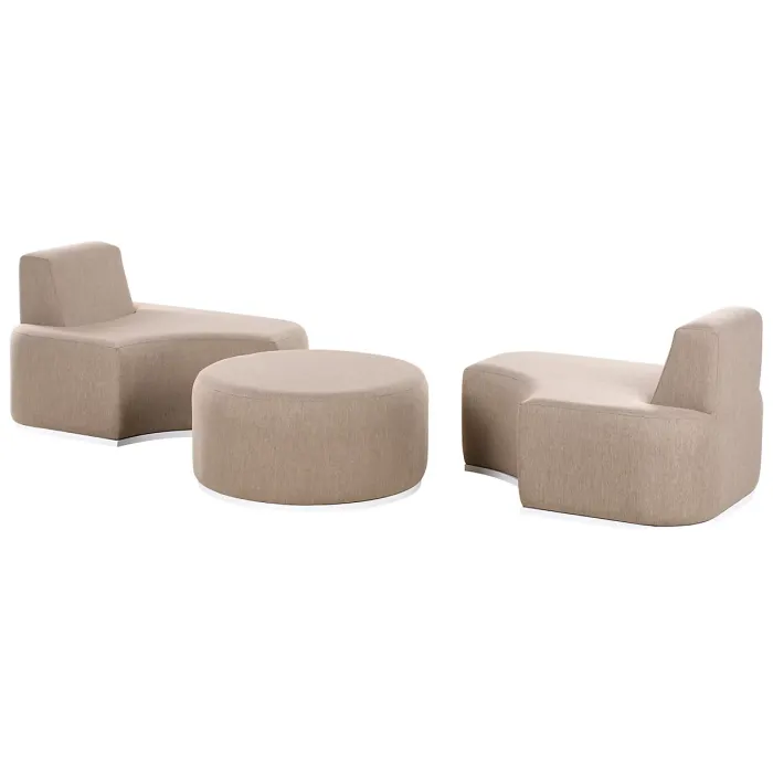 Garden Lounge Set with Table 2 Seater FABRO Fabric Beige
