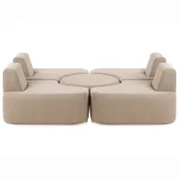 Garden Lounge Set with Table 4 Seater FABRO Fabric Beige