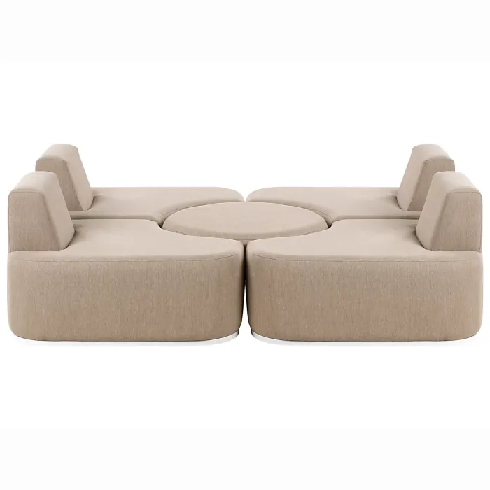 Garden Lounge Set with Table 4 Seater FABRO Fabric Beige