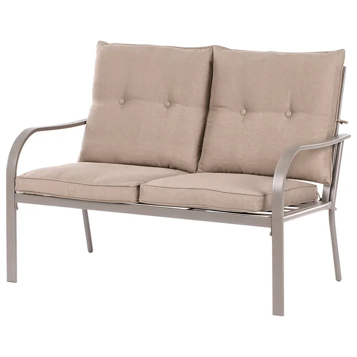 Garden Lounge Set with Table 4 Seater MESTRINO Metal Beige