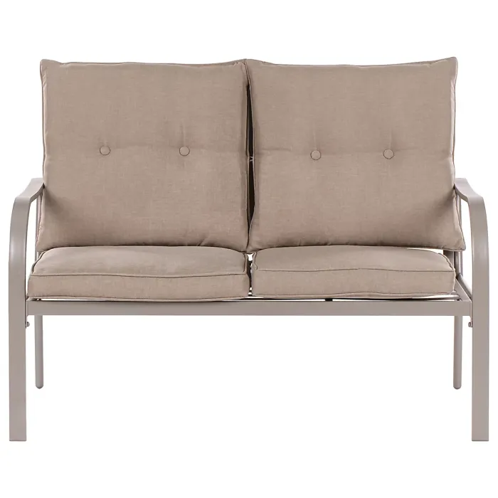 Garden Lounge Set with Table 4 Seater MESTRINO Metal Beige