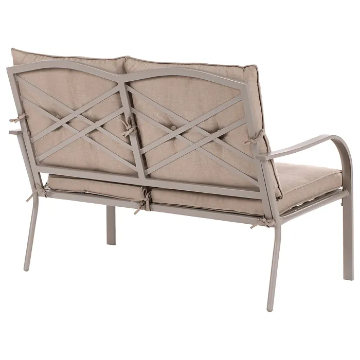 Garden Lounge Set with Table 4 Seater MESTRINO Metal Beige