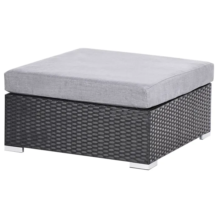 Garden Corner Sofa with Table 4 Seater SANO Left Hand PE Rattan Black