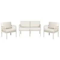 Garden Sofa Set 4 Seater ERICHE Light Beige