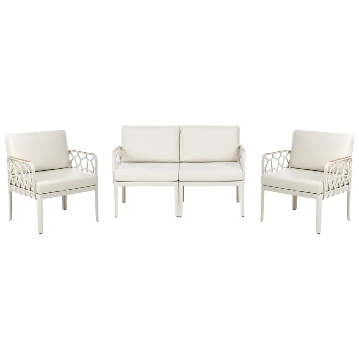 Garden Sofa Set 4 Seater ERICHE Light Beige