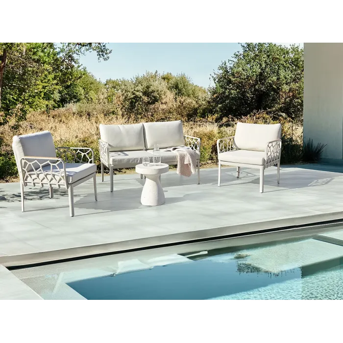 Garden Sofa Set 4 Seater ERICHE Light Beige