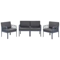 Garden Sofa Set 4 Seater ERICHE Dark Grey