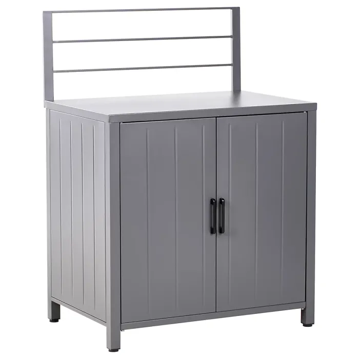 4 Piece Outdoor Kitchen Set with Sink VIGGIANO Metal Grey