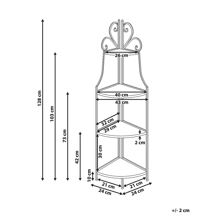 Shelving Unit FAVARA Metal 43 cm 32 cm Black