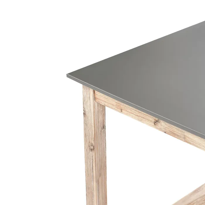 Garden Dining Set with Benches NOTTERI Concrete Grey