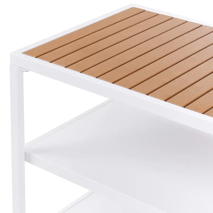 Outdoor Kitchen Island with Sink AVETRANA Metal Brown/ White