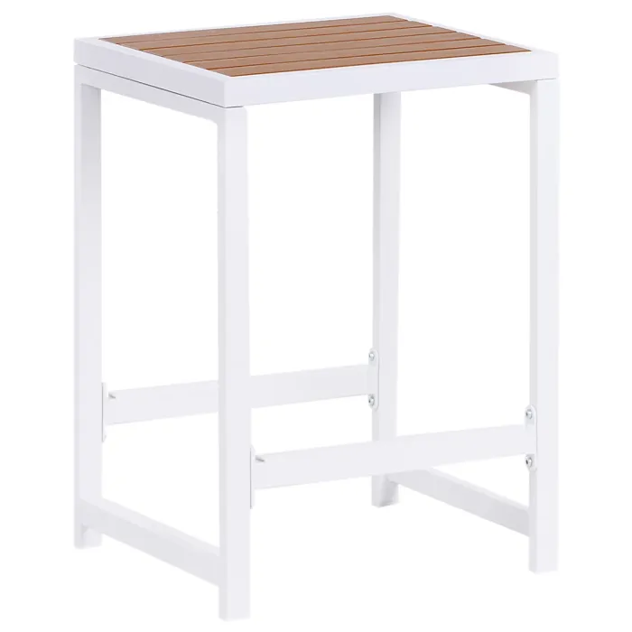 Garden Bar Set 2 Seater AVETRANA Metal Brown/ White