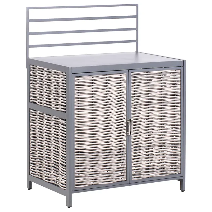 4 Piece Outdoor Kitchen Set with Sink MIRADOR PE Rattan Grey