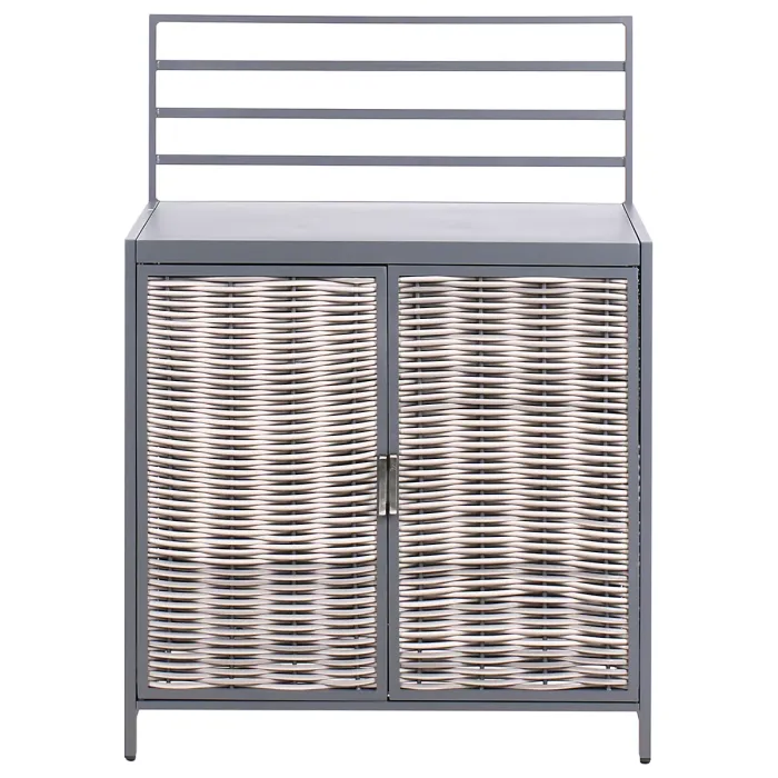 4 Piece Outdoor Kitchen Set with Sink MIRADOR PE Rattan Grey