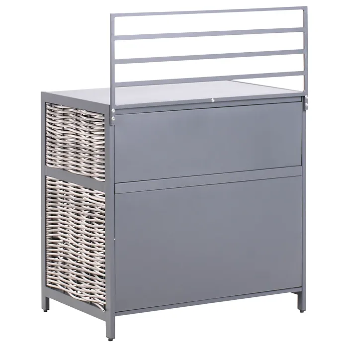 4 Piece Outdoor Kitchen Set with Sink MIRADOR PE Rattan Grey