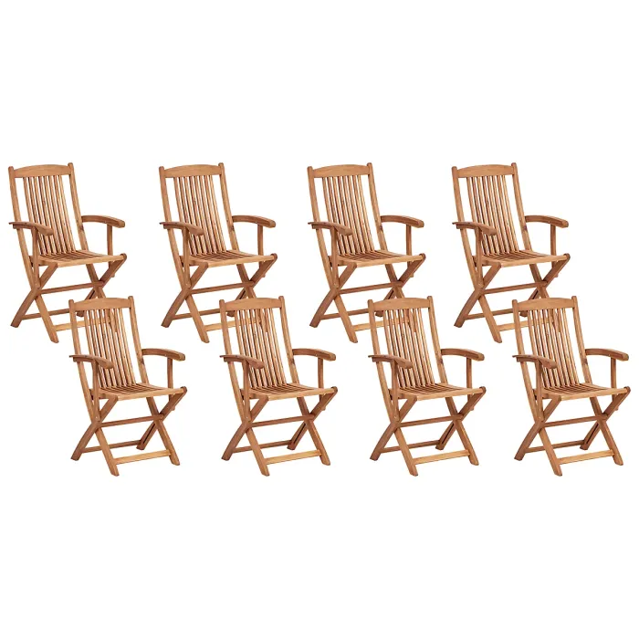 Garden Dining Set 8 Seater MAUI PREMIUM Acacia Wood Light Beige