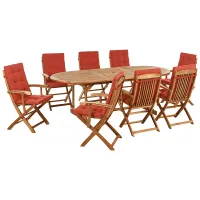 Garden Dining Set 8 Seater MAUI PREMIUM Acacia Wood Red