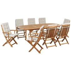 Garden Dining Set 8 Seater MAUI PREMIUM Acacia Wood Taupe
