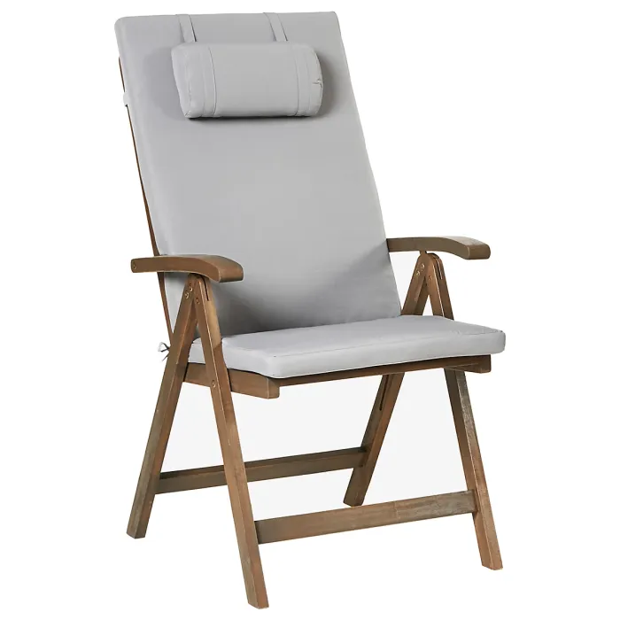 Garden Dining Set 6 Seater AMANTEA PREMIUM Acacia Wood Light Grey