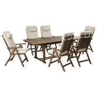 Garden Dining Set 6 Seater AMANTEA PREMIUM Acacia Wood Taupe