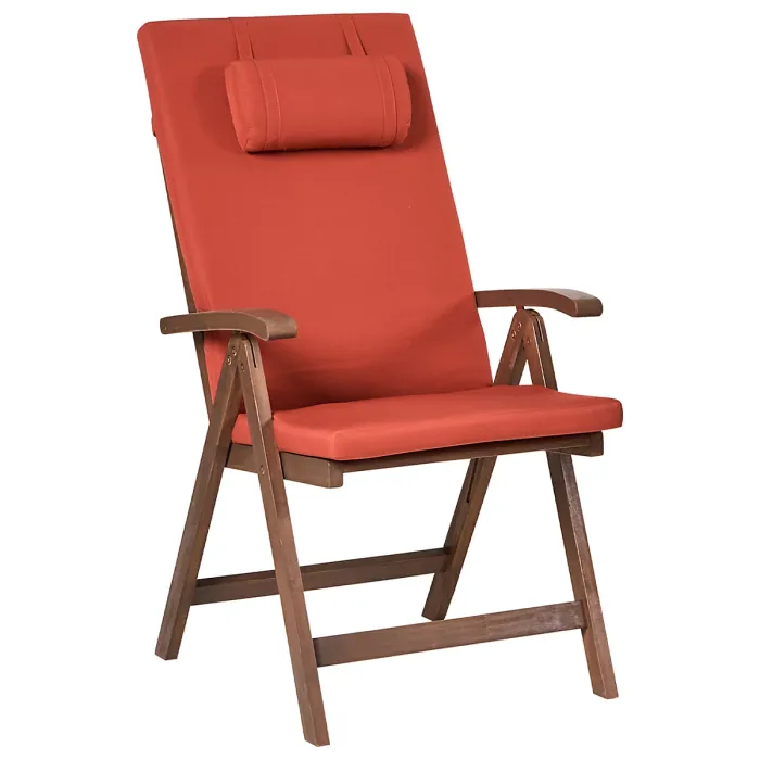 Garden Dining Set 6 Seater AMANTEA PREMIUM Acacia Wood Red