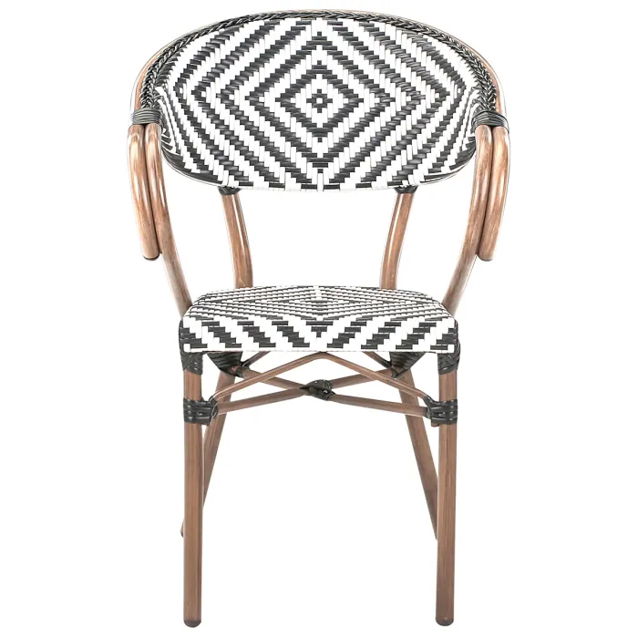 Garden Dining Set 4 Seater CASPRI PE Rattan Black/ White