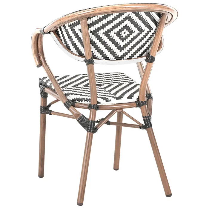 Garden Dining Set 4 Seater CASPRI PE Rattan Black/ White