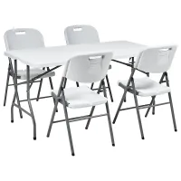 Garden Dining Set 4 Seater CUGNOLI Folding White