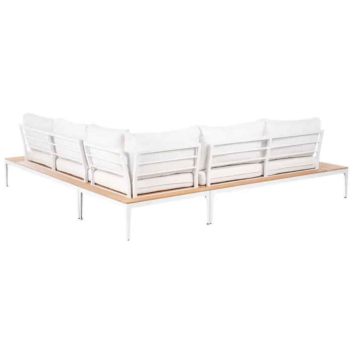 Garden Corner Sofa with Table 5 Seater POSITANO Off-White