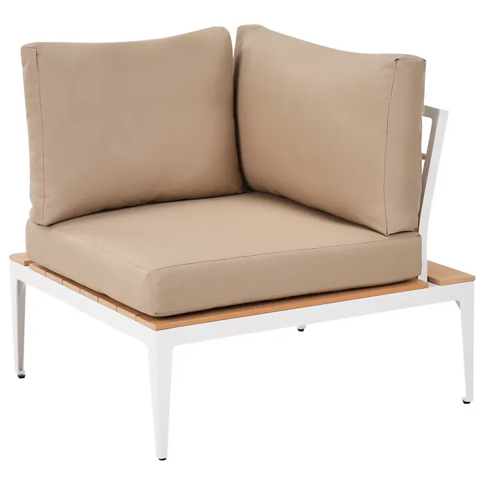 Garden Corner Sofa with Table 5 Seater POSITANO Light Brown