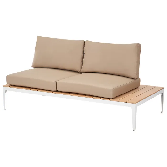 Garden Corner Sofa with Table 5 Seater POSITANO Light Brown