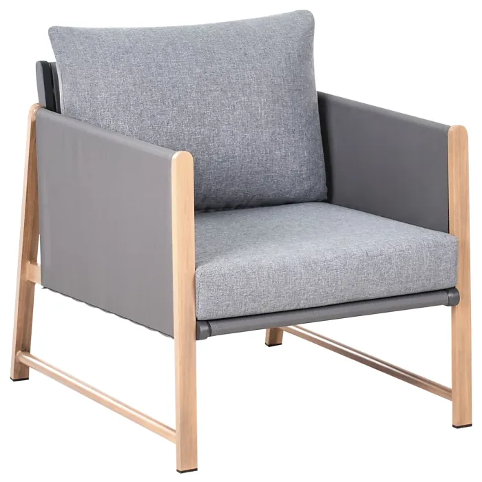 Garden Lounge Set with Table and Ottoman 5 Seater NOLA Metal Grey