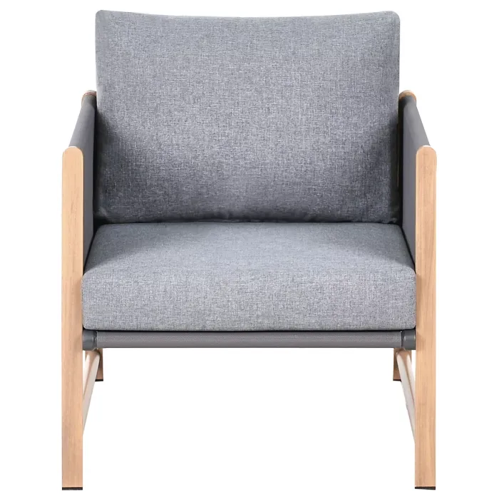 Garden Lounge Set with Table and Ottoman 5 Seater NOLA Metal Grey