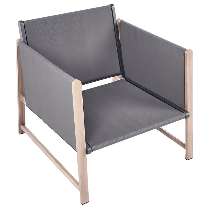 Garden Lounge Set with Table and Ottoman 5 Seater NOLA Metal Grey